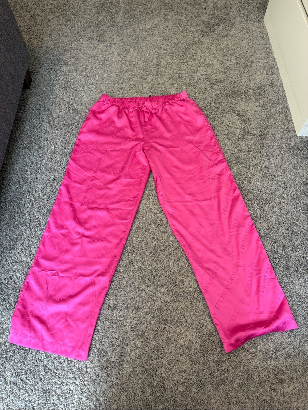 Victoria's Secret Hot Pink Wide-Leg Joggers